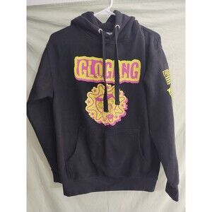Glo Gang Black Hoodie Size Small Chief Keef  Gloyalty Glogang  Pink/Yellow Print